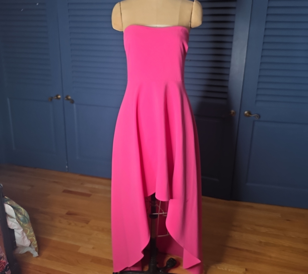 Likely Hot Pink Strapless High-Low Dress